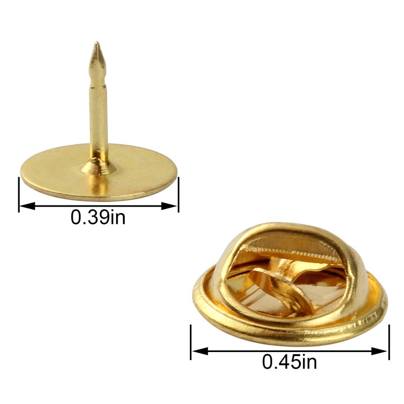 CBTONE 100 Pack Butterfly Clutch with 10MM Blank Pins  CBTONE Gold Tie Tacks Blank Pins with Clutch Back for Craft Making  Badge Insignia  Citation Bars  Service Bars  Toy Pins and Jewelry Making - Image 2